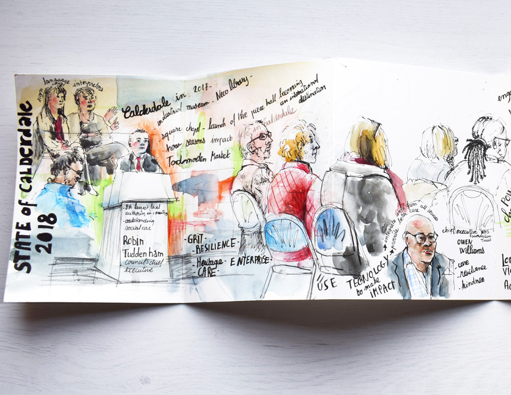 State of Calderdale 2017 - Reportage Drawing of the Conference