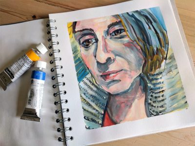 Painting faces - Gouache portrait illustration by Sophie Peanut