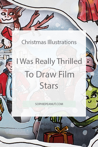 Christmas Illustrations for a cinema's festive film programme by Sophie Peanut